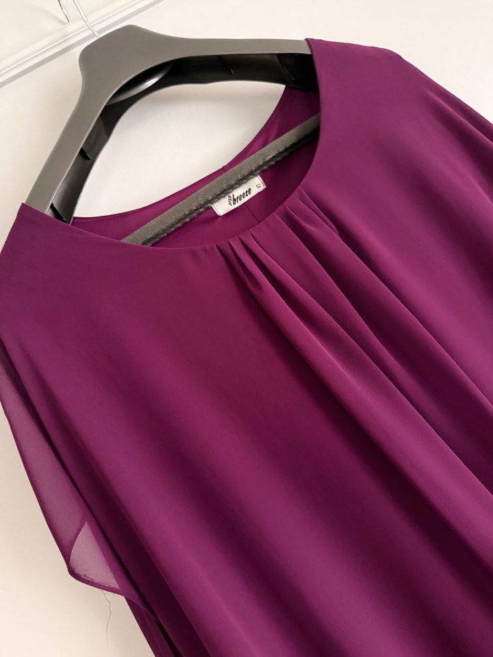 Mürsüm Drapeli Midi Büyük Beden Abiye Elbise - Görsel 5