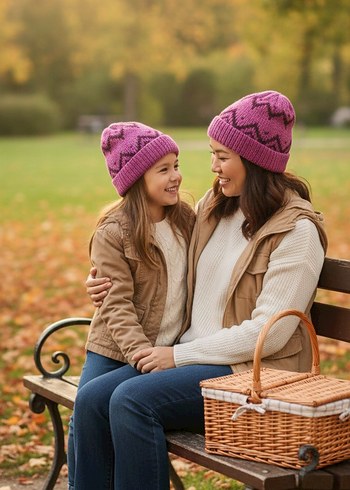 Bohem Mor Örgü Bere - Görsel 3