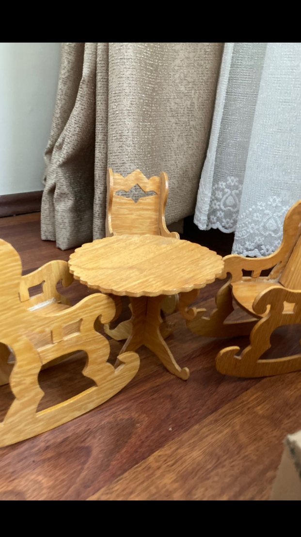Dekoratif ahşap masa ve sandalyeleri - Görsel 4