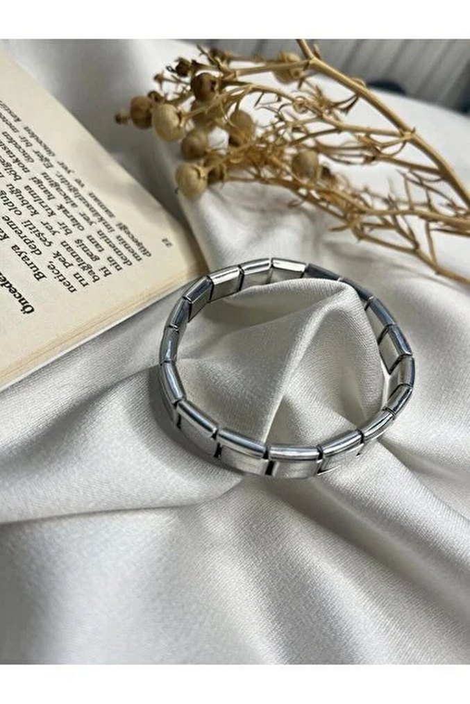 Çelik gümüş renginde italyan bilekliği - Görsel 2