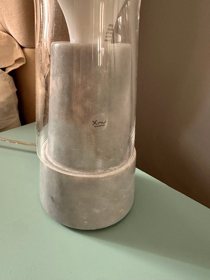 2 adet Nude Orion Gri Mermer Tabanlı Beyaz Masa Lambası - Görsel 3