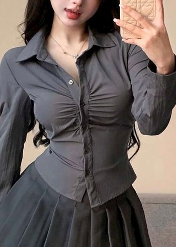 Y2k office siren gömlek - Görsel 2