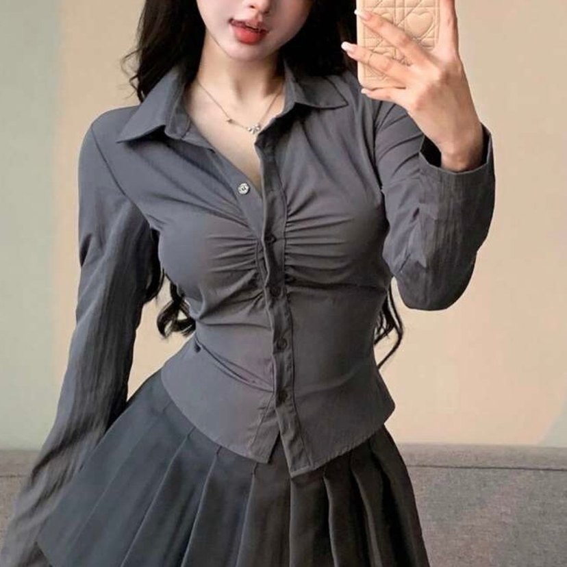 Y2k office siren gömlek - Görsel 2