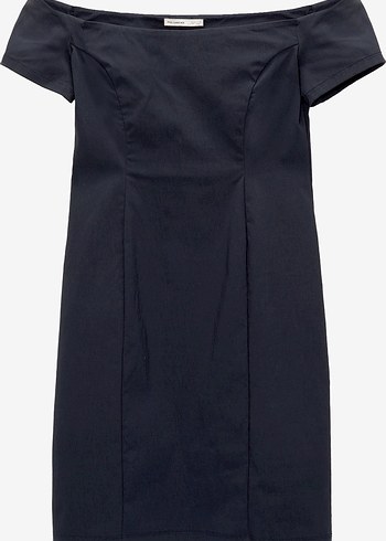 PullandBear Kayık Yaka Mini Elbise - Görsel 3