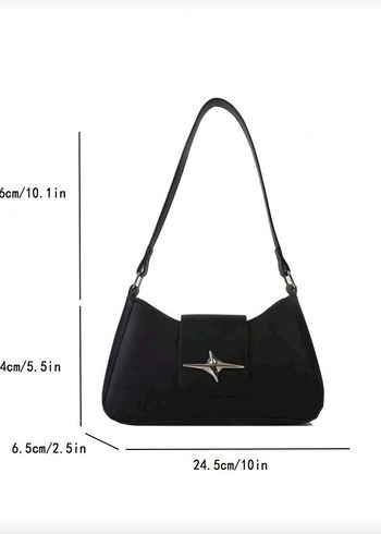 Shein Siyah Baget Çanta - Görsel 2