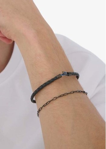 Gri Minimalist Erkek Bileklik - Görsel 4