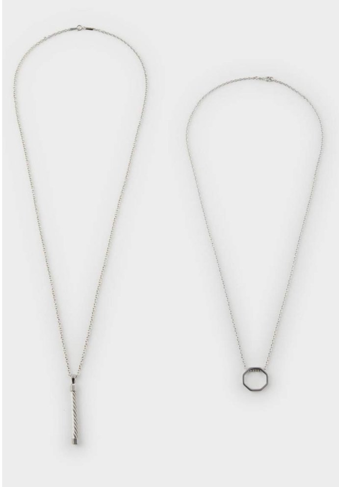 Gri Zincir Detaylı Erkek Kolye - Görsel 4