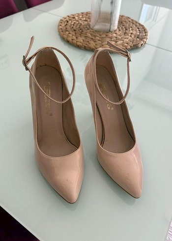 Bej Tokalı Stiletto Topuklu Kadın Ayakkabı - Görsel 2