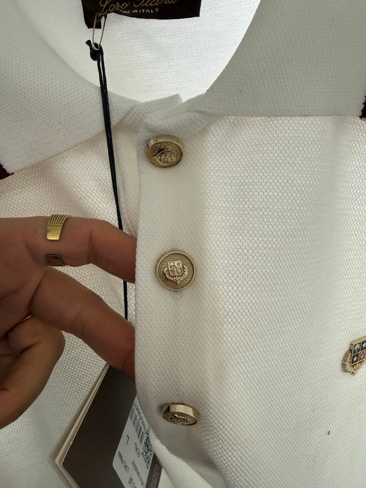 Loro piana Beyaz Pamuklu Erkek Polo sweatshirt - Görsel 2