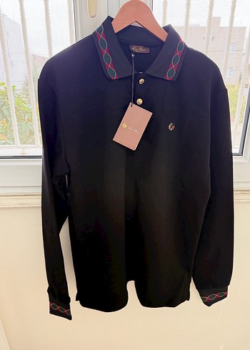 Loro piana Erkek Siyah Uzun Kollu Polo Yaka  sweatshirt - Görsel 6