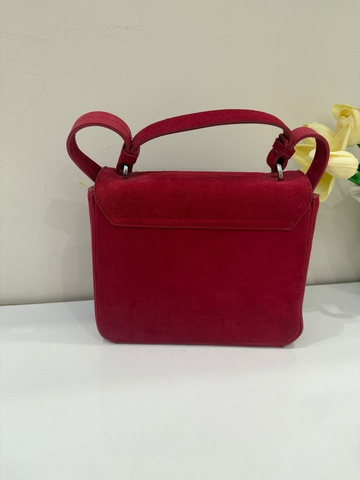 Zara Kırmızı Süet Tokalı Kadın Çanta - Görsel 2