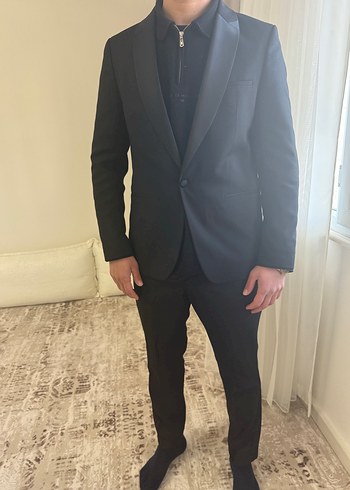 Siyah Düğmeli smokin takım erkek - Görsel 6