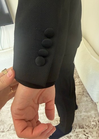 Siyah Düğmeli smokin takım erkek - Görsel 4