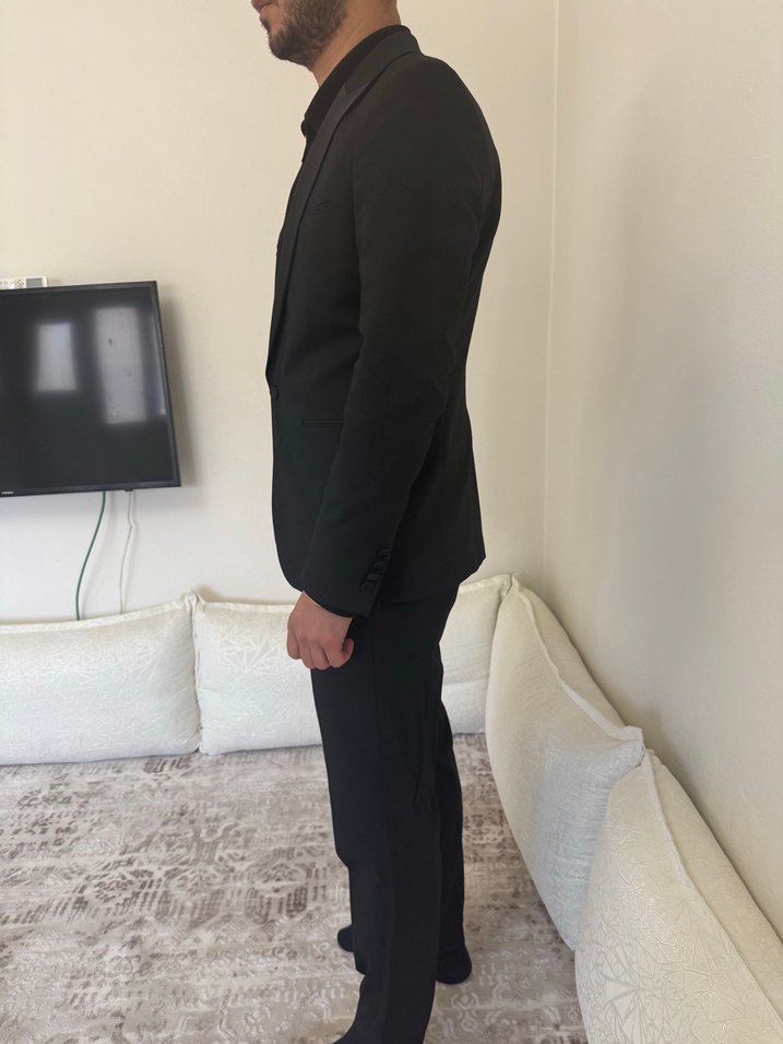 Siyah Düğmeli smokin takım erkek - Görsel 3
