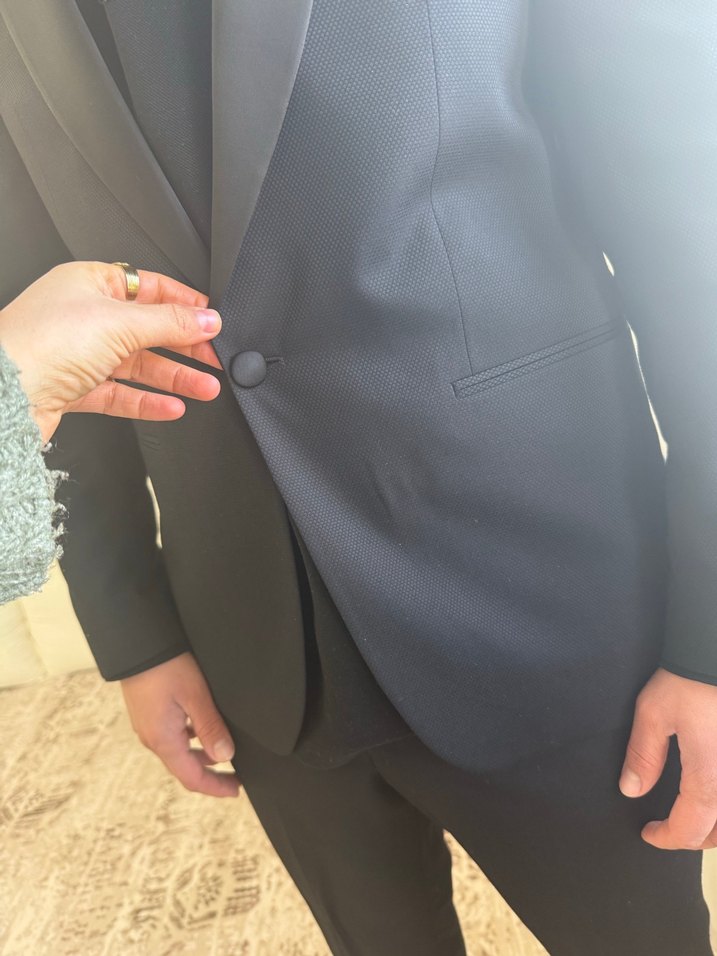 Siyah Düğmeli smokin takım erkek - Görsel 5