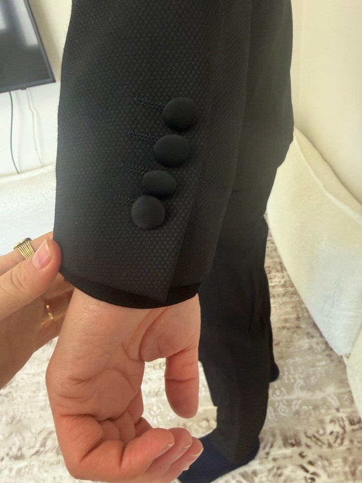 Siyah Düğmeli smokin takım erkek - Görsel 4