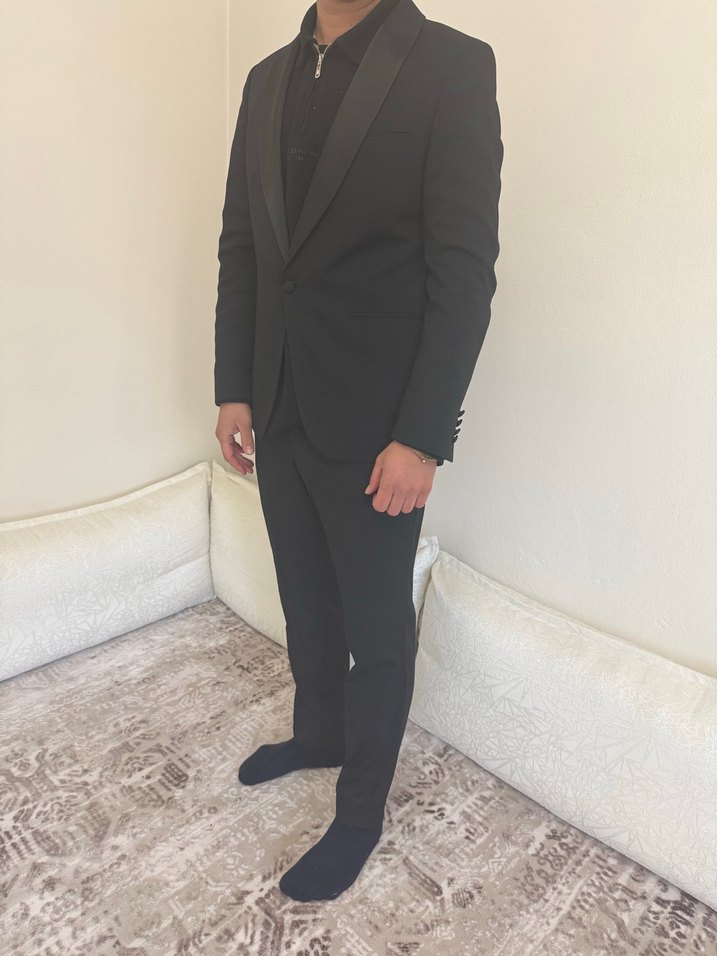 Siyah Düğmeli smokin takım erkek - Görsel 2