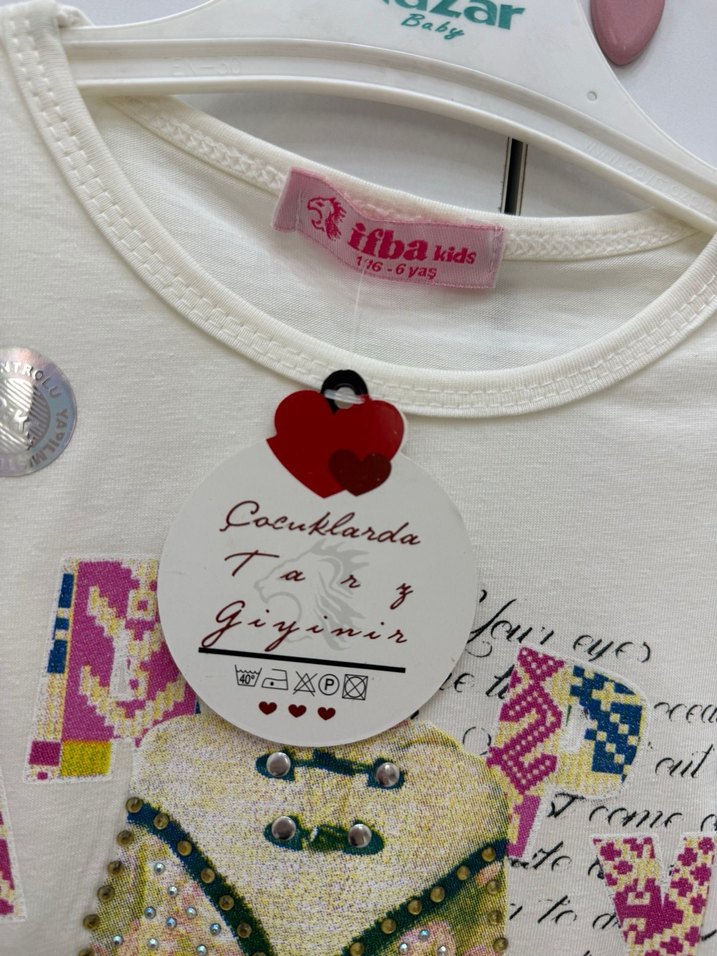 Kız Çocuk Uzun Kollu Baskılı Tişört - Görsel 2