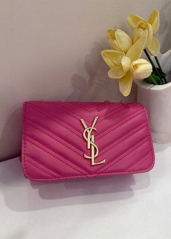 Zincir Detaylı Pembe Deri Kadın Çanta - Görsel 2