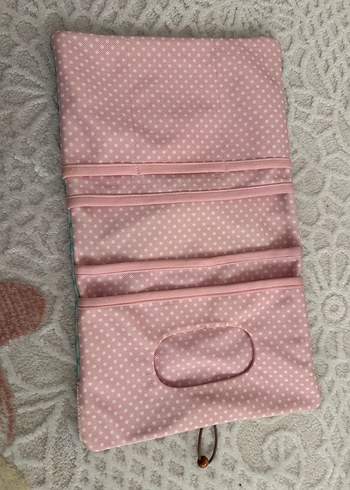 Pastel Pembe Desenli Bebek organizer Çantası - Görsel 4