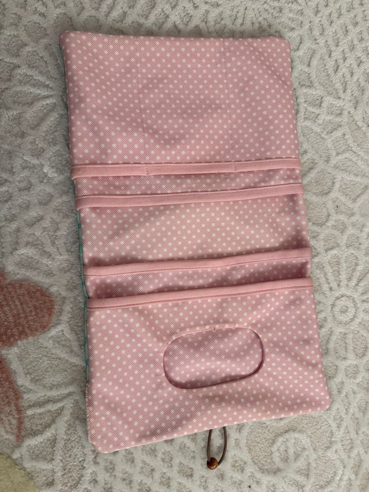 Pastel Pembe Desenli Bebek organizer Çantası - Görsel 2