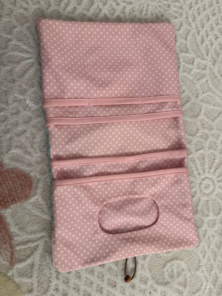 Pastel Pembe Desenli Bebek organizer Çantası - Görsel 4