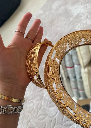 PAltın Renkli Dekoratif Ayna söz nişan çikolata tepsisisi - Görsel 7