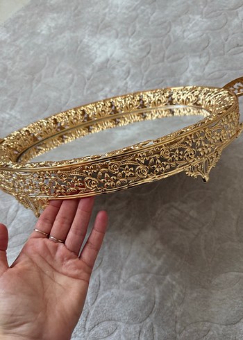 PAltın Renkli Dekoratif Ayna söz nişan çikolata tepsisisi - Görsel 5