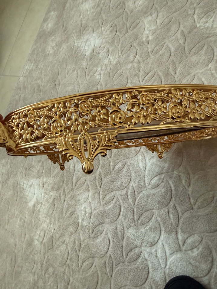 PAltın Renkli Dekoratif Ayna söz nişan çikolata tepsisisi - Görsel 3