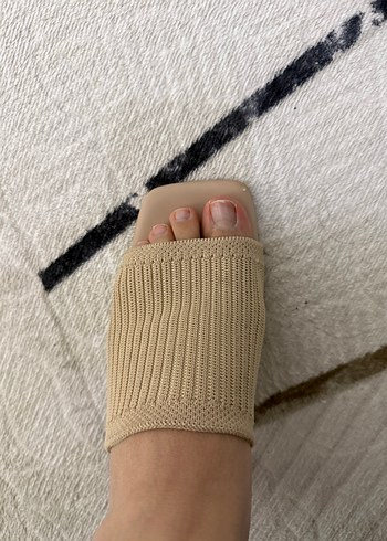 Bej Örgü Detaylı Kadın Topuklu Terlik - Görsel 4