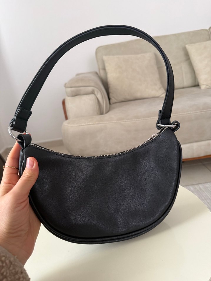 Siyah Deri Minimalist Kadın Çanta - Görsel 3