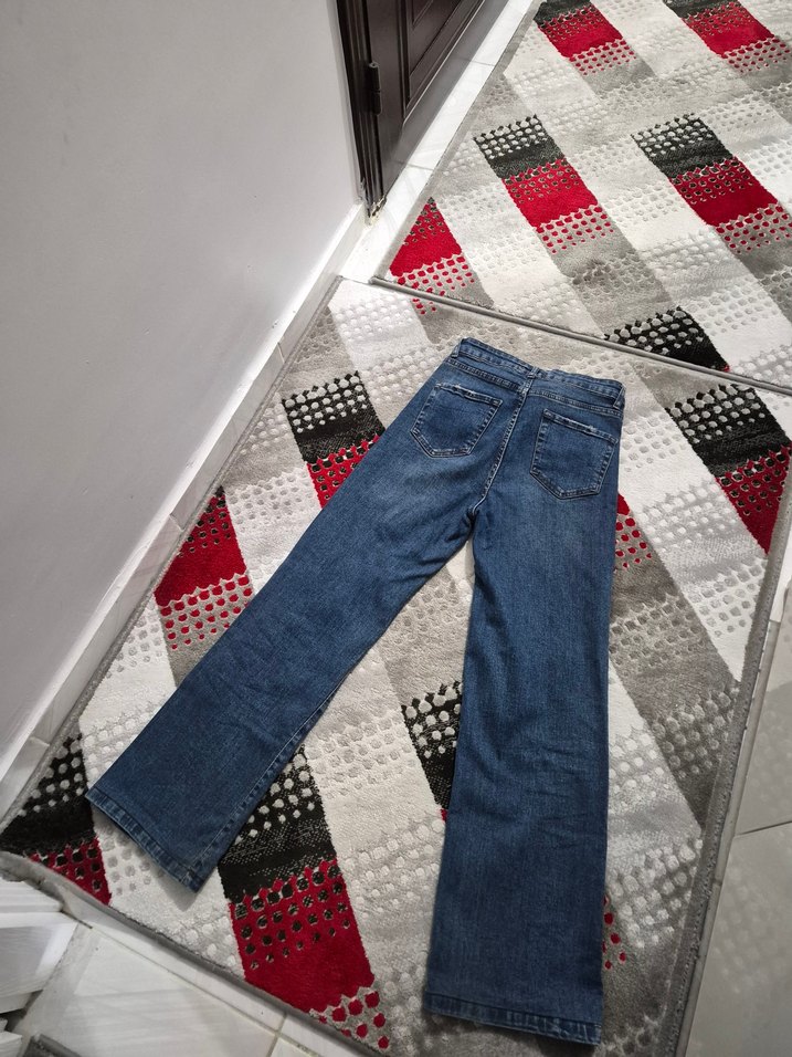 Kadın Mavi Regular Fit Midi Jean Pantolon - Görsel 2