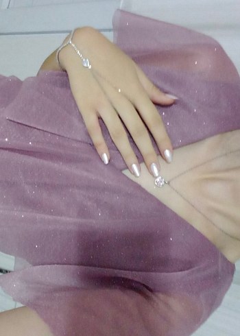 Abiye Toz Pembe Simli Elbise - Görsel 5