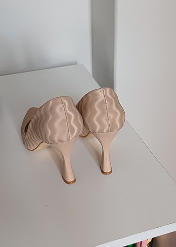 Bej zebra desenli Kadın Stiletto - Görsel 3