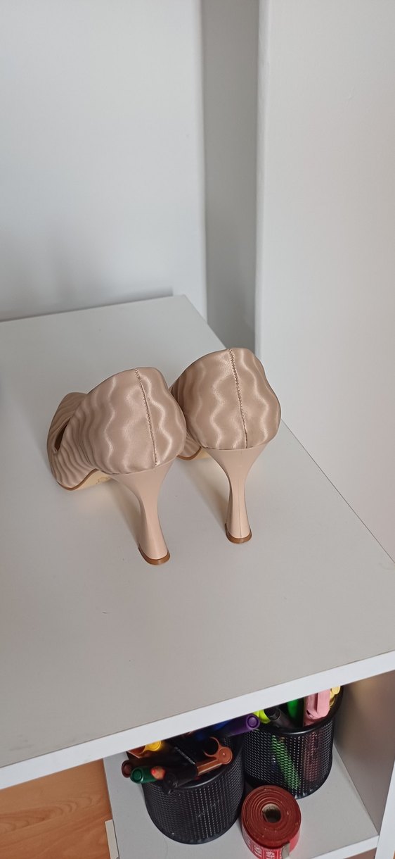 Bej zebra desenli Kadın Stiletto - Görsel 3