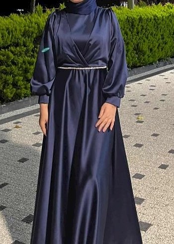lacivert Uzun Salaş Kadın Elbise - Görsel 2