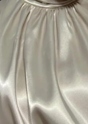 Bej Drapeli Uzun Kadın Elbise - Görsel 2