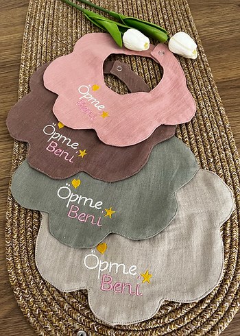 Öpme Beni Nakışlı Yeşil Bebek Önlüğü - Görsel 4