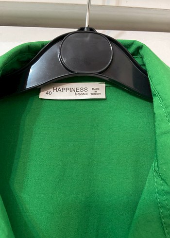 Yeşil Düğmeli Kadın Keten Gömlek - Görsel 2