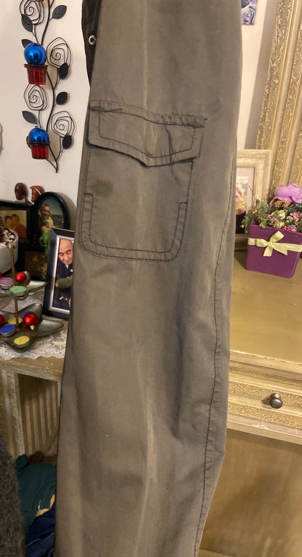 Askeri yeşil fermuarlı baharlık trençkot - Görsel 2