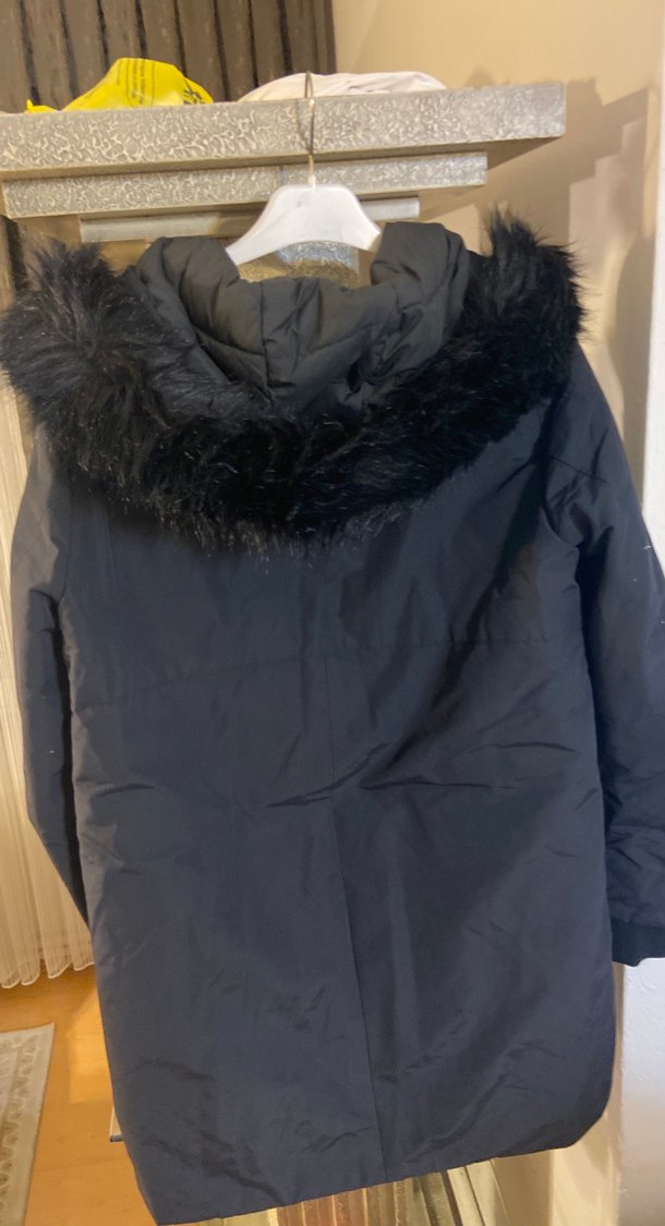 Siyah Kadın Midi Boy Fermuarlı mont - Görsel 3