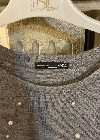 İnci Detaylı Gri Kadın Triko Kazak - Görsel 2