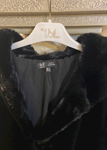 Siyah Uzun Kollu Siyah Kadın Peluş Kürk - Görsel 3