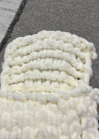 Örgü Beyaz Kadın Çanta - Görsel 3