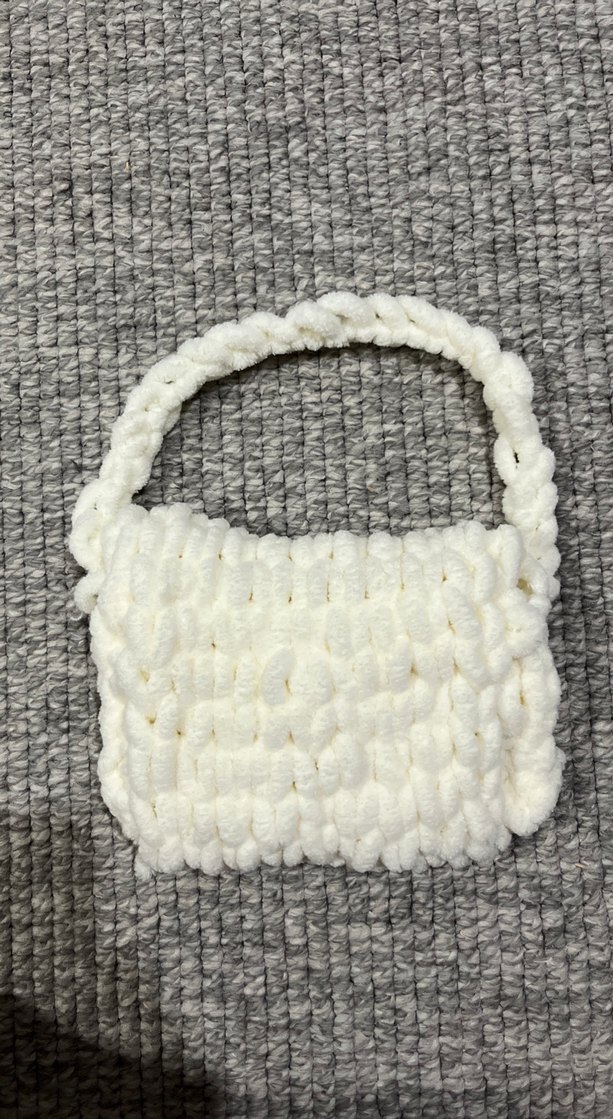 Örgü Beyaz Kadın Çanta - Görsel 2