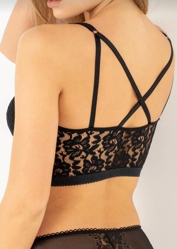 Siyah İşlemeli Gotik Midi Sütyen - Görsel 4