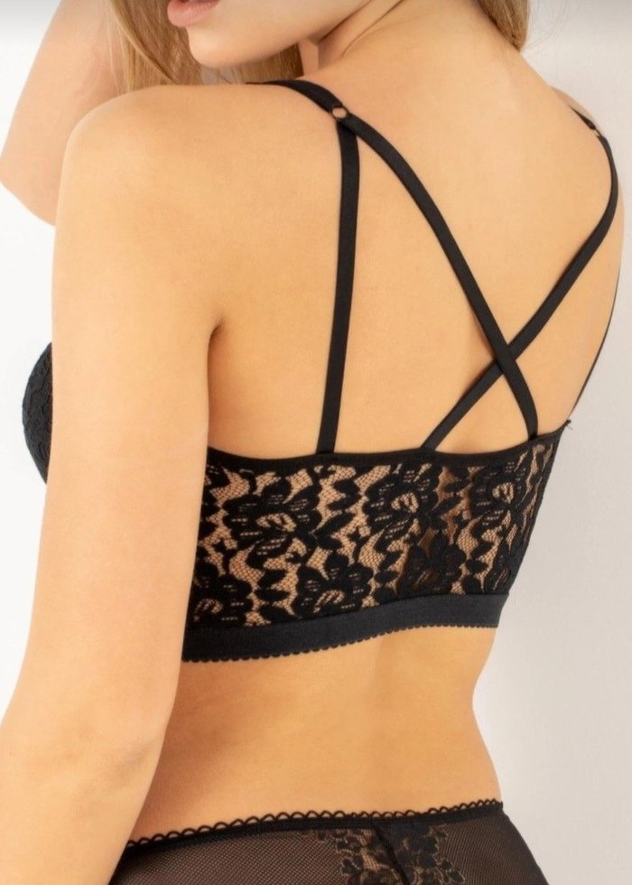 Siyah İşlemeli Gotik Midi Sütyen - Görsel 4