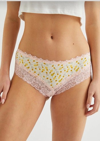 Beyaz Desenli Mini Kadın İç Giyim - Görsel 3