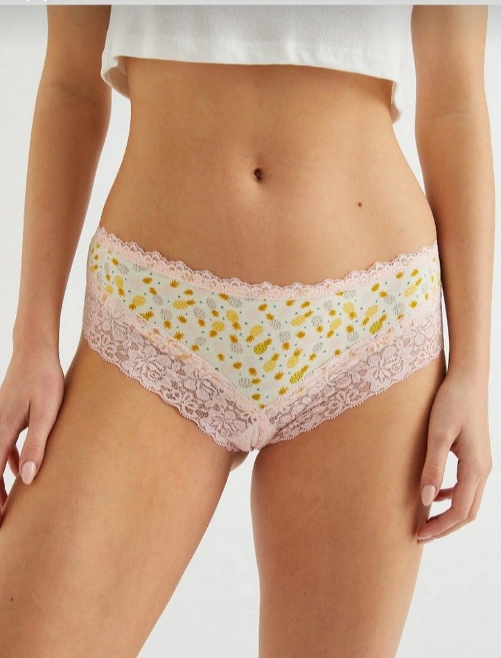 Beyaz Desenli Mini Kadın İç Giyim - Görsel 3