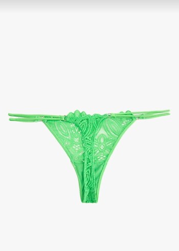 Yeşil Bohem Mini Dantel Tanga - Görsel 6